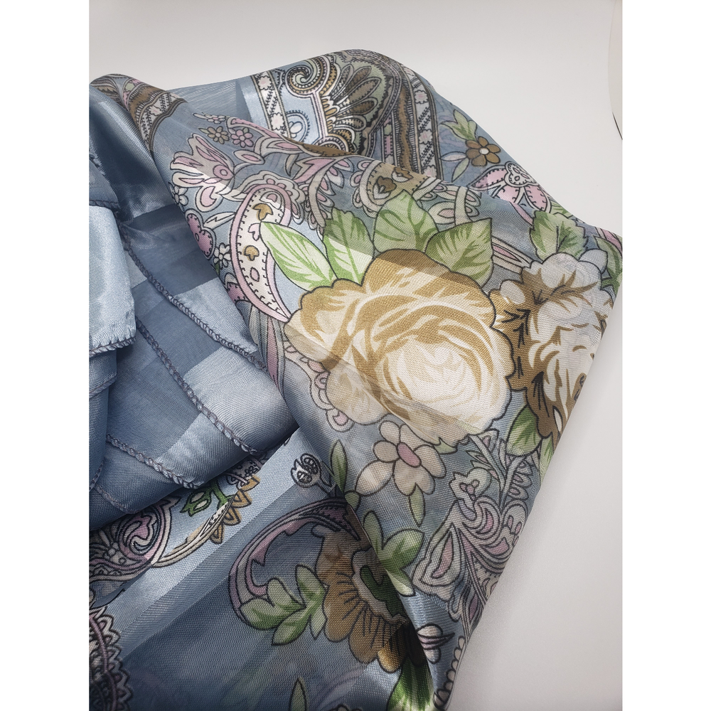 Silky paisley and floral scarf